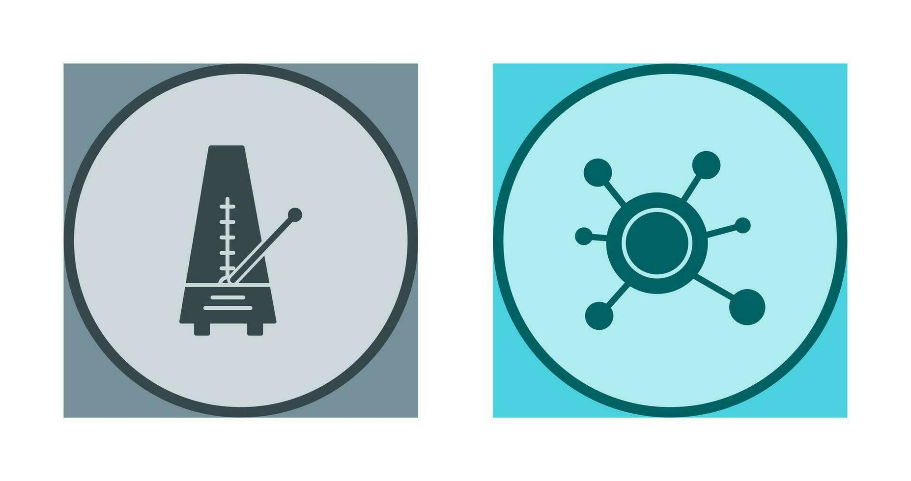 métronome et molécule icône vecteur