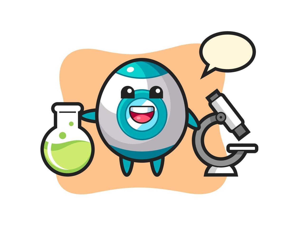 personnage mascotte de fusée en tant que scientifique vecteur