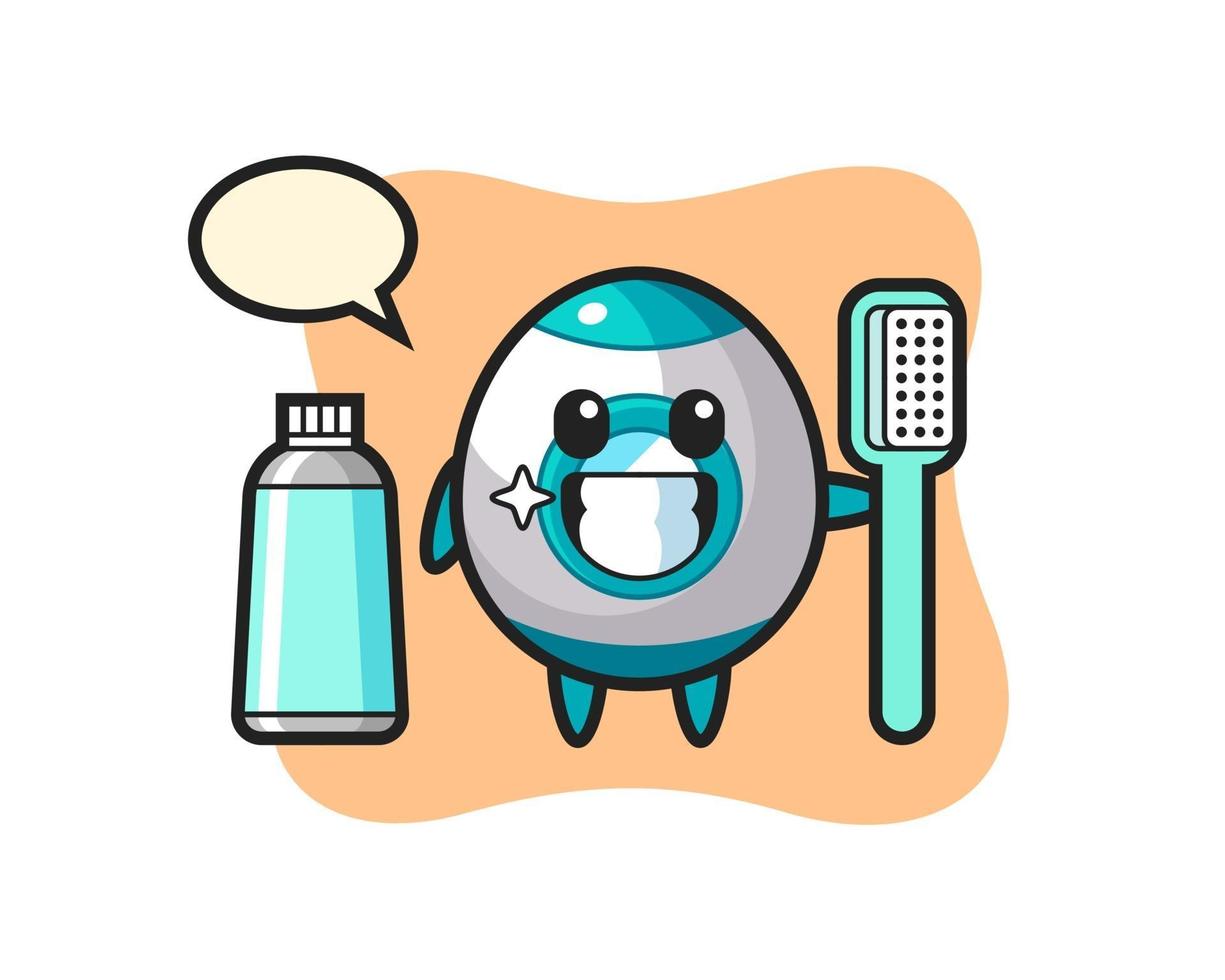 mascotte, illustration, de, fusée, à, a, brosse à dents vecteur
