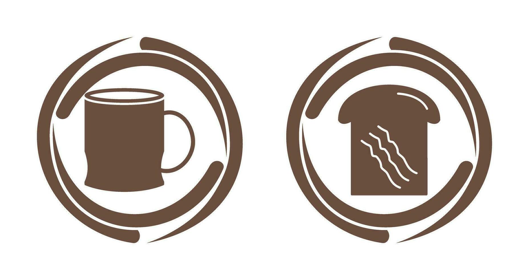 pain grillé et café tasse icône vecteur