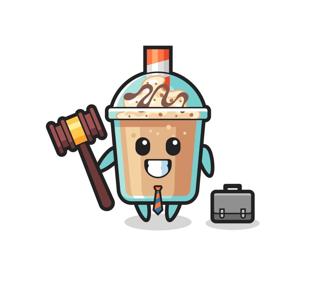 illustration de la mascotte du milkshake en tant qu'avocat vecteur
