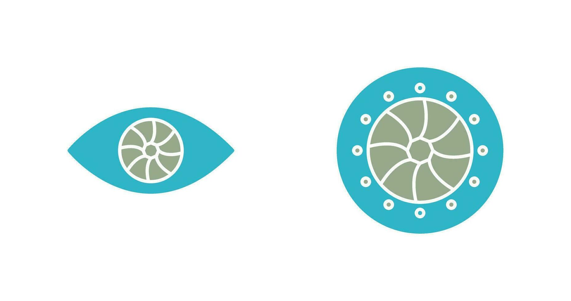 œil et optique diaphragme icône vecteur