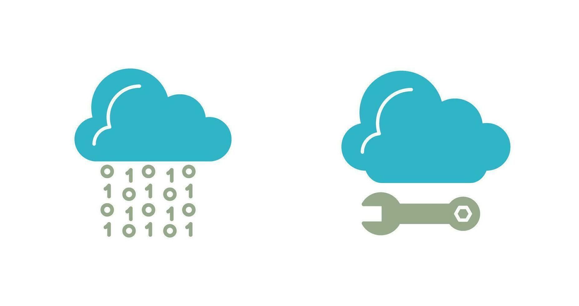 nuage codage et nuage l'informatique icône vecteur