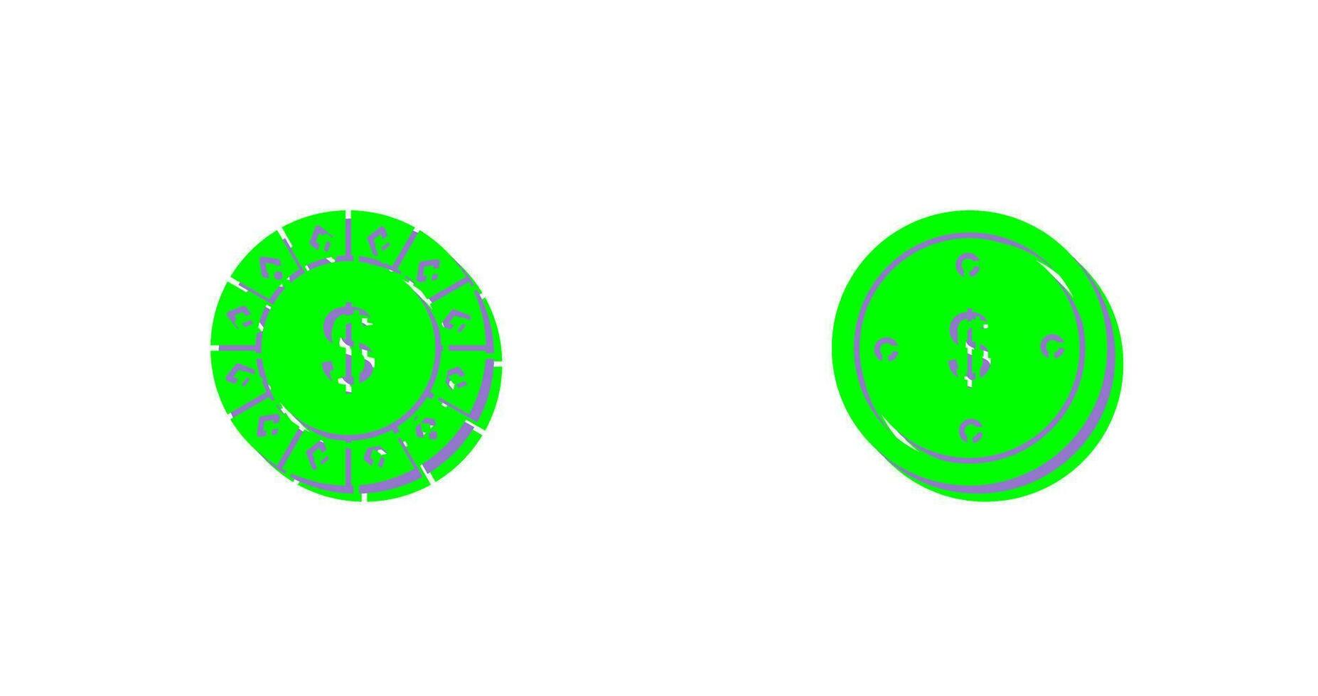 dollar puce et Dolllar pièce de monnaie icône vecteur