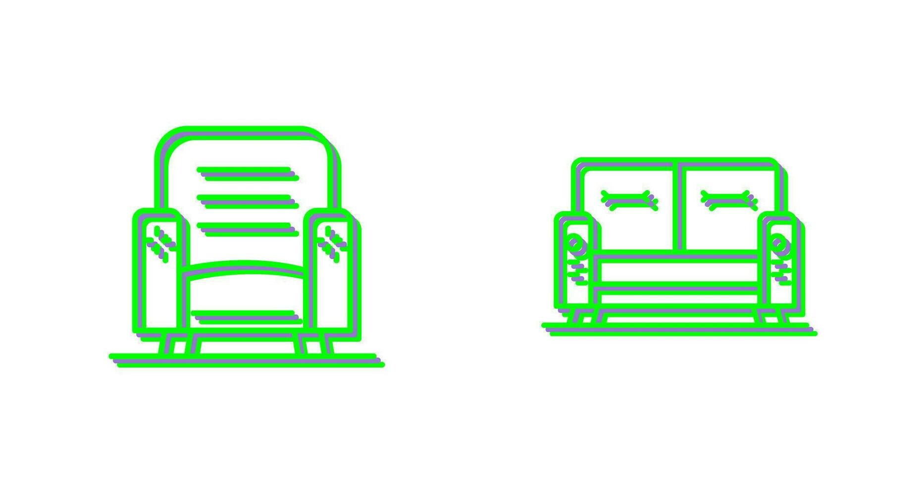 fauteuil et canapé icône vecteur