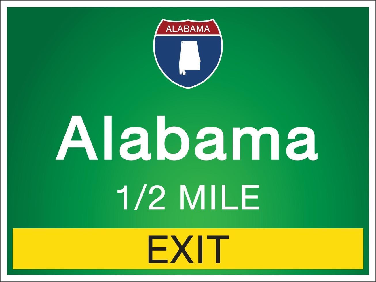 la signalisation sur l'autoroute en alabama vecteur