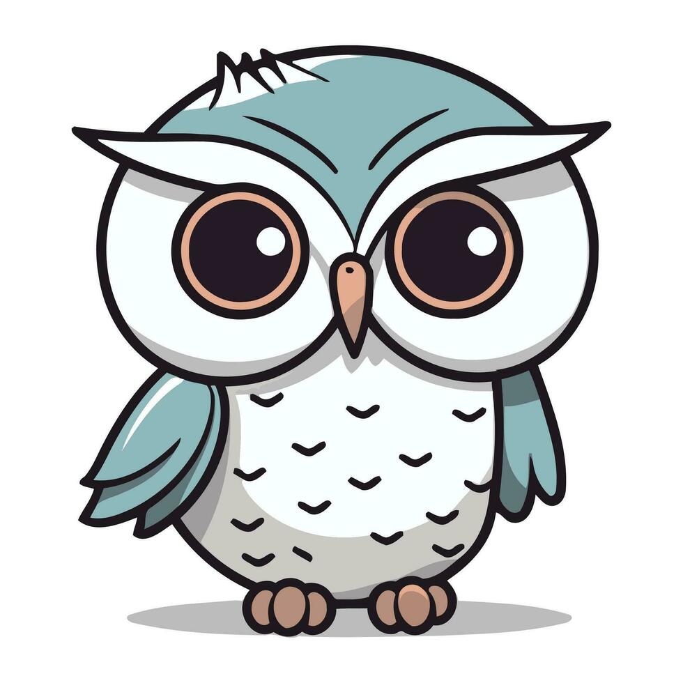 mignonne hibou personnage dessin animé mascotte vecteur illustration pour la toile et mobile conception