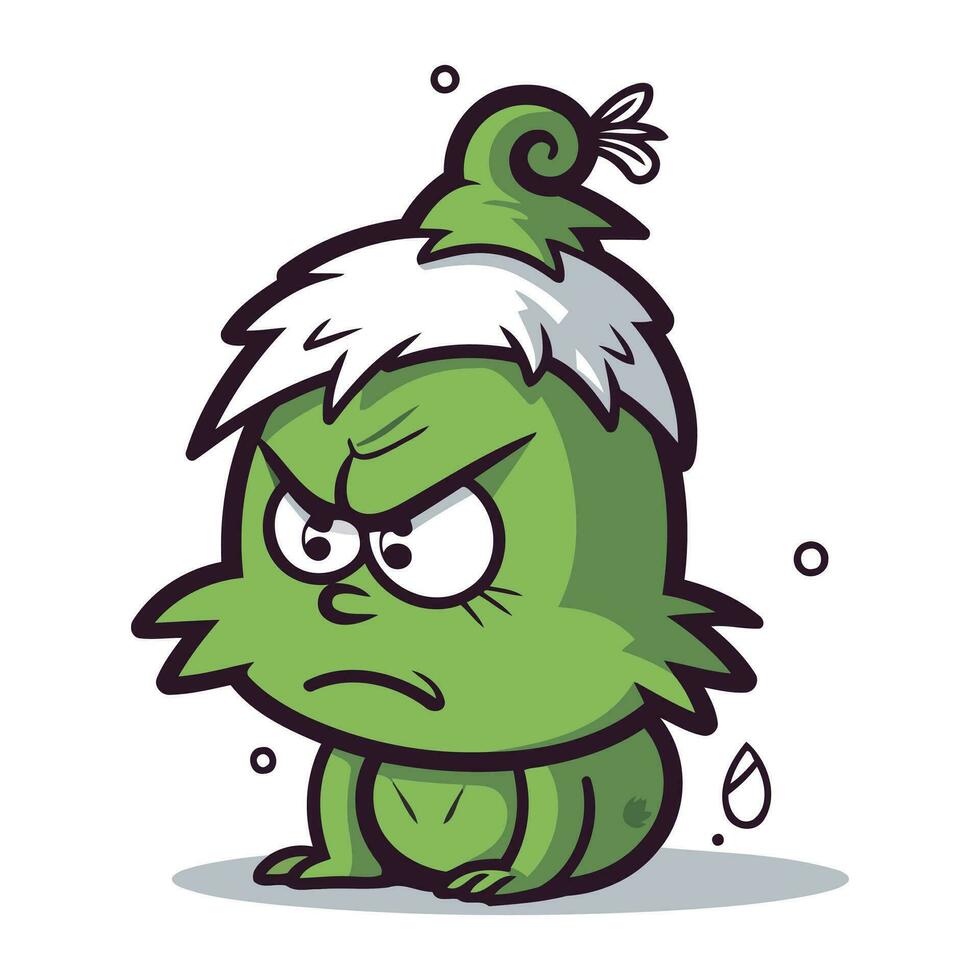 en colère vert monstre dessin animé mascotte personnage vecteur illustration.