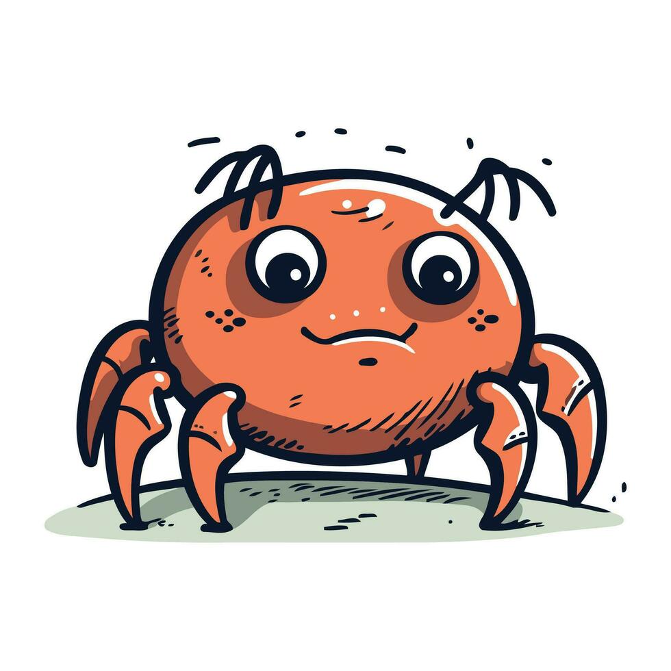 marrant dessin animé crabe. vecteur illustration. isolé sur blanc Contexte.