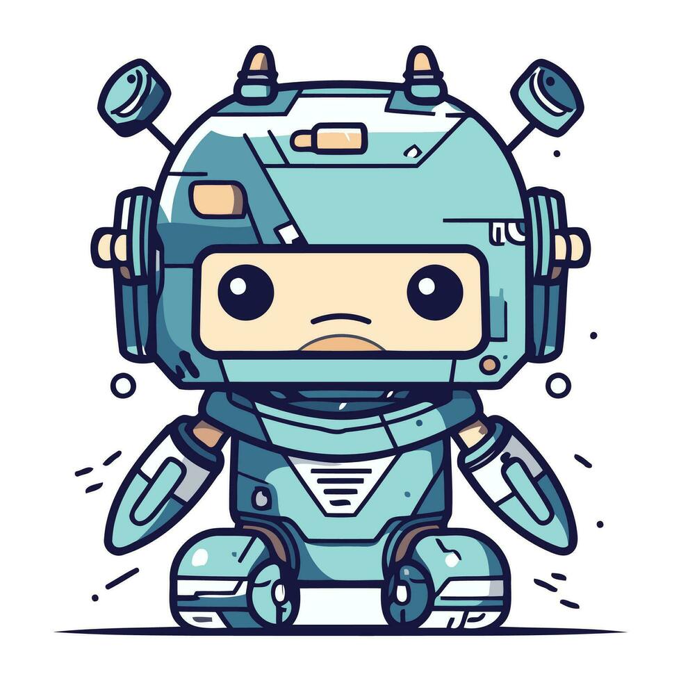 mignonne peu robot. vecteur illustration dans une plat dessin animé style.