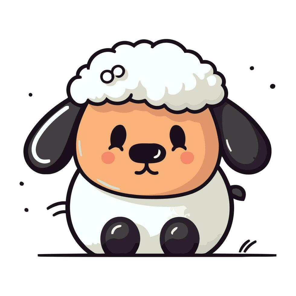 mignonne mouton dessin animé vecteur illustration sur blanc Contexte. mignonne animal personnage.