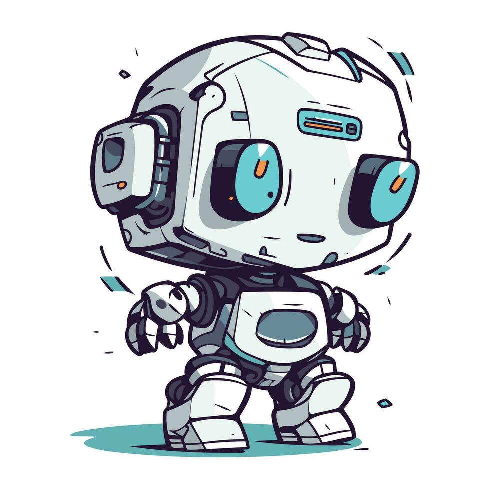 dessin animé robot. vecteur illustration de une dessin animé robot. mignonne robot.