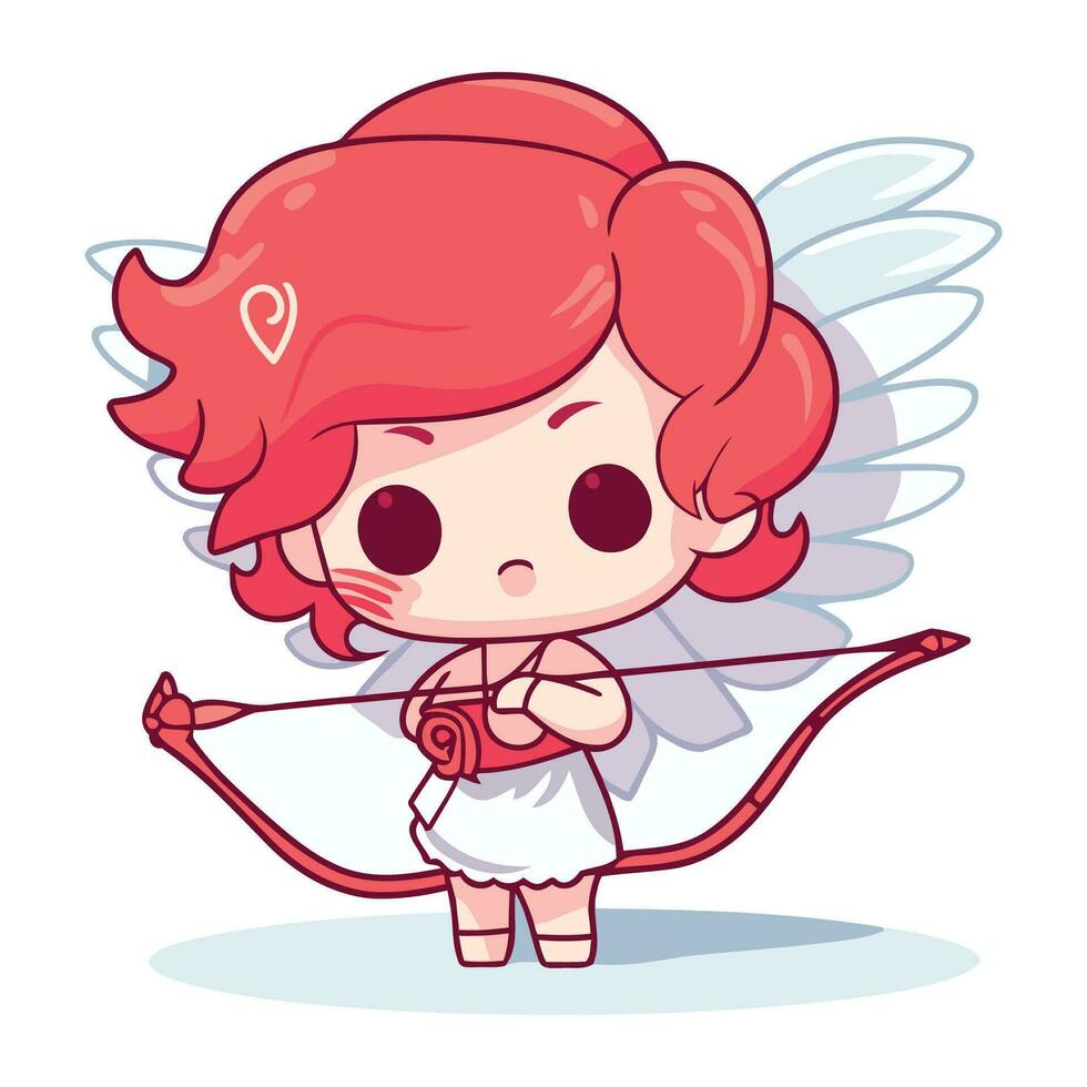 dessin animé mignon petit cupidon avec arc et flèche 5112530 Art vectoriel  chez Vecteezy