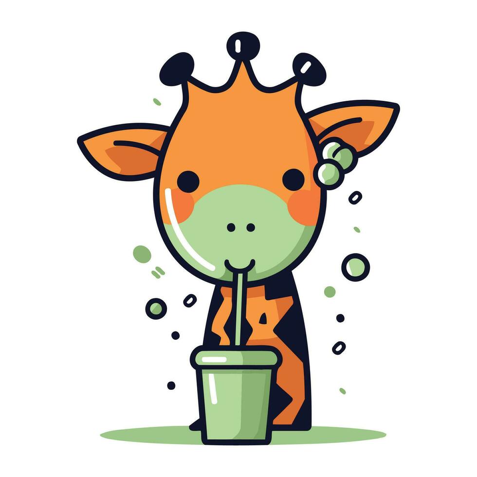 mignonne girafe dessin animé mascotte personnage vecteur illustration.