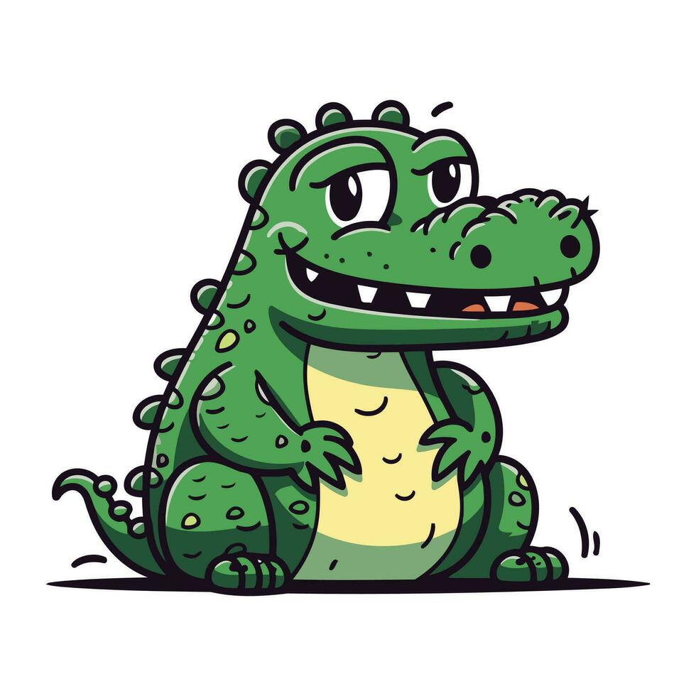 dessin animé crocodile. vecteur illustration de une dessin animé crocodile.