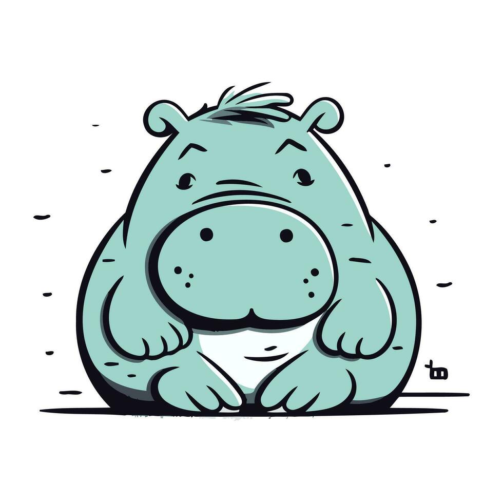 hippopotame. vecteur illustration de une dessin animé hippopotame.