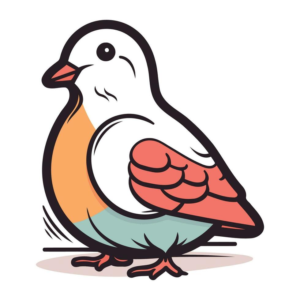 Pigeon vecteur illustration. main tiré griffonnage oiseau.