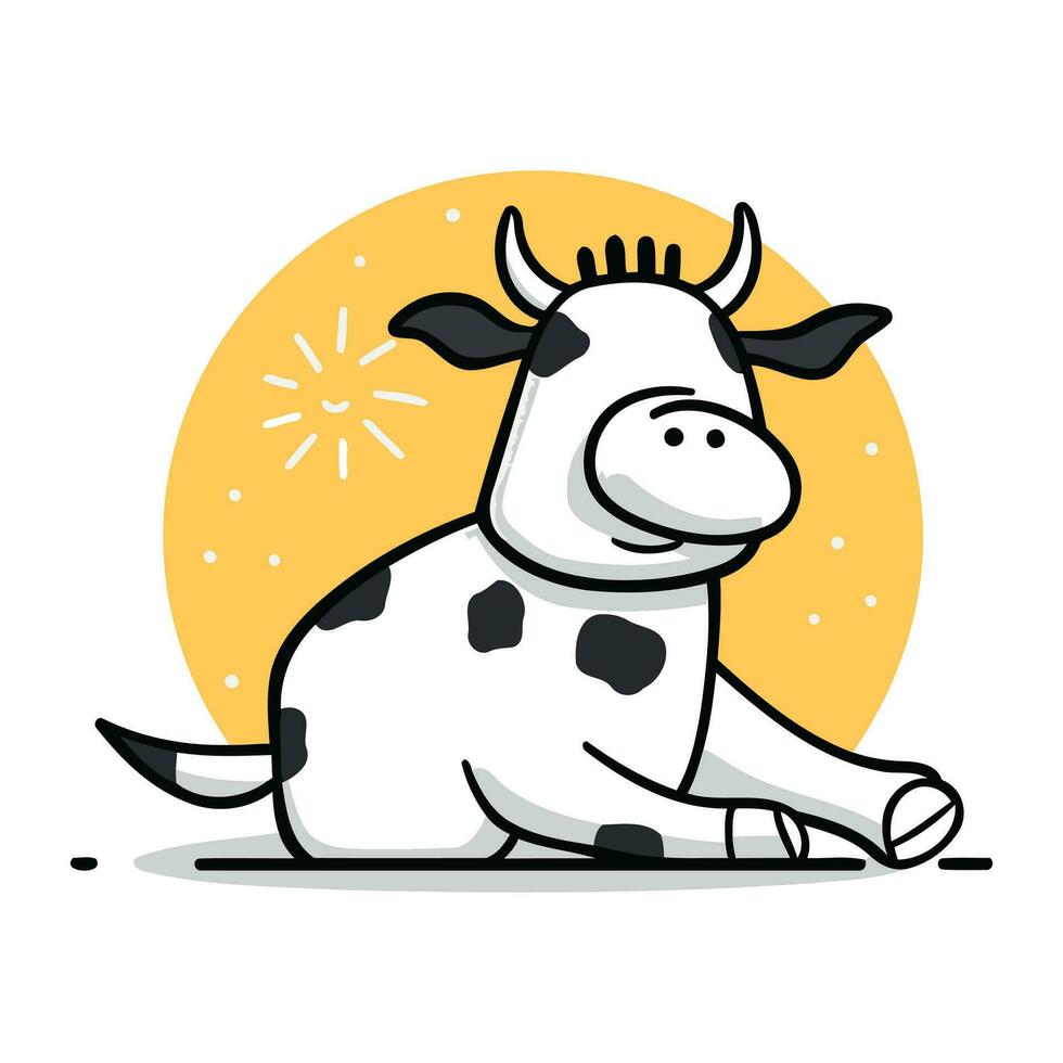 mignonne dessin animé vache. vecteur illustration dans une plat style sur une blanc Contexte.