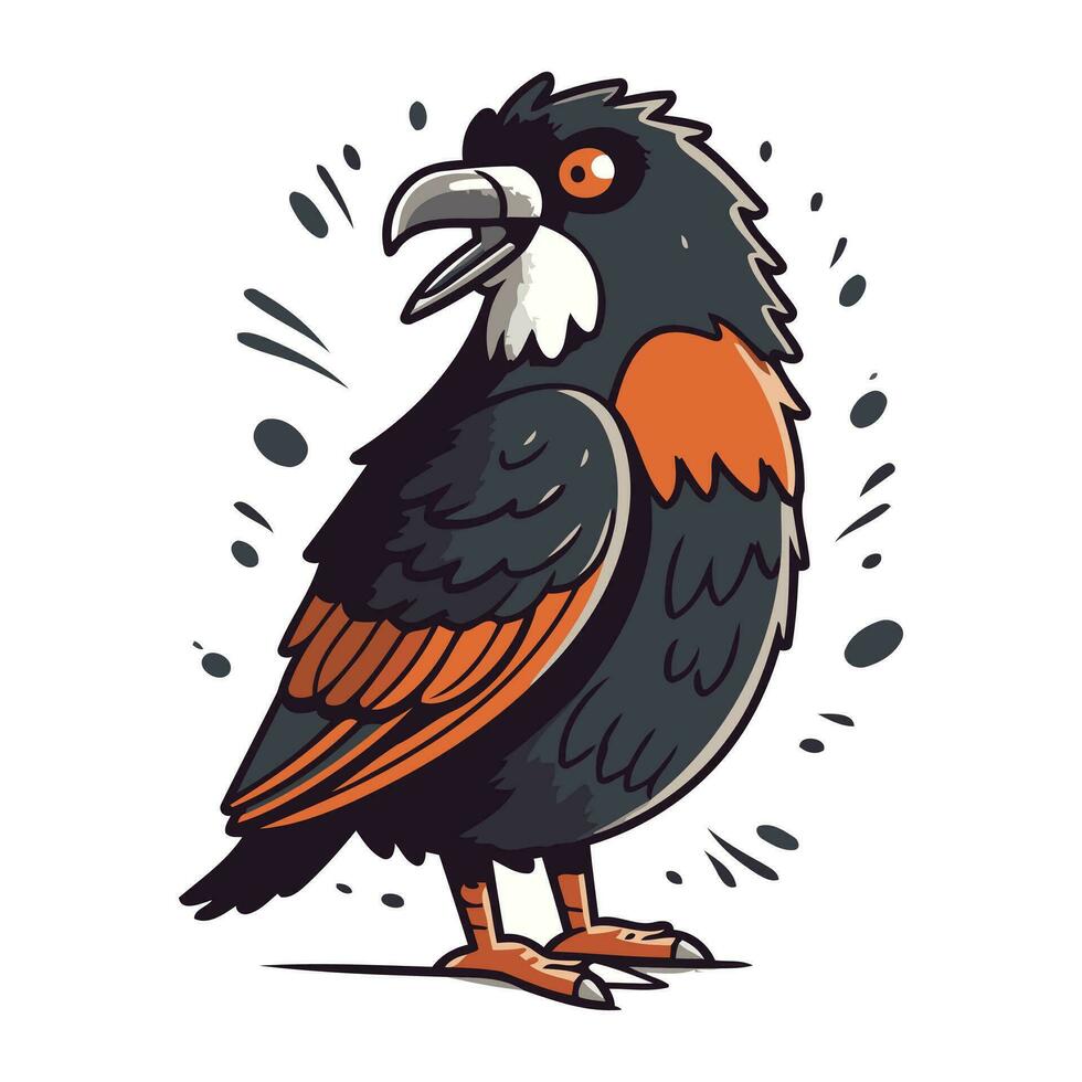 vecteur illustration de une corbeau. isolé sur une blanc Contexte.