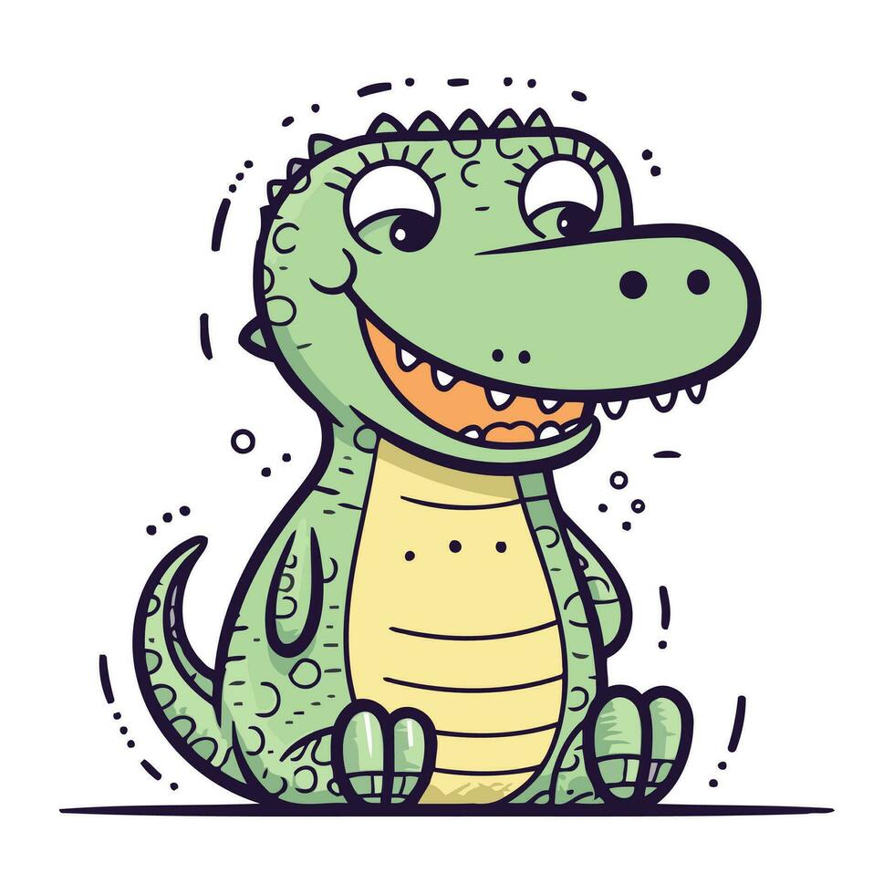 dessin animé crocodile. vecteur illustration de une mignonne crocodile.