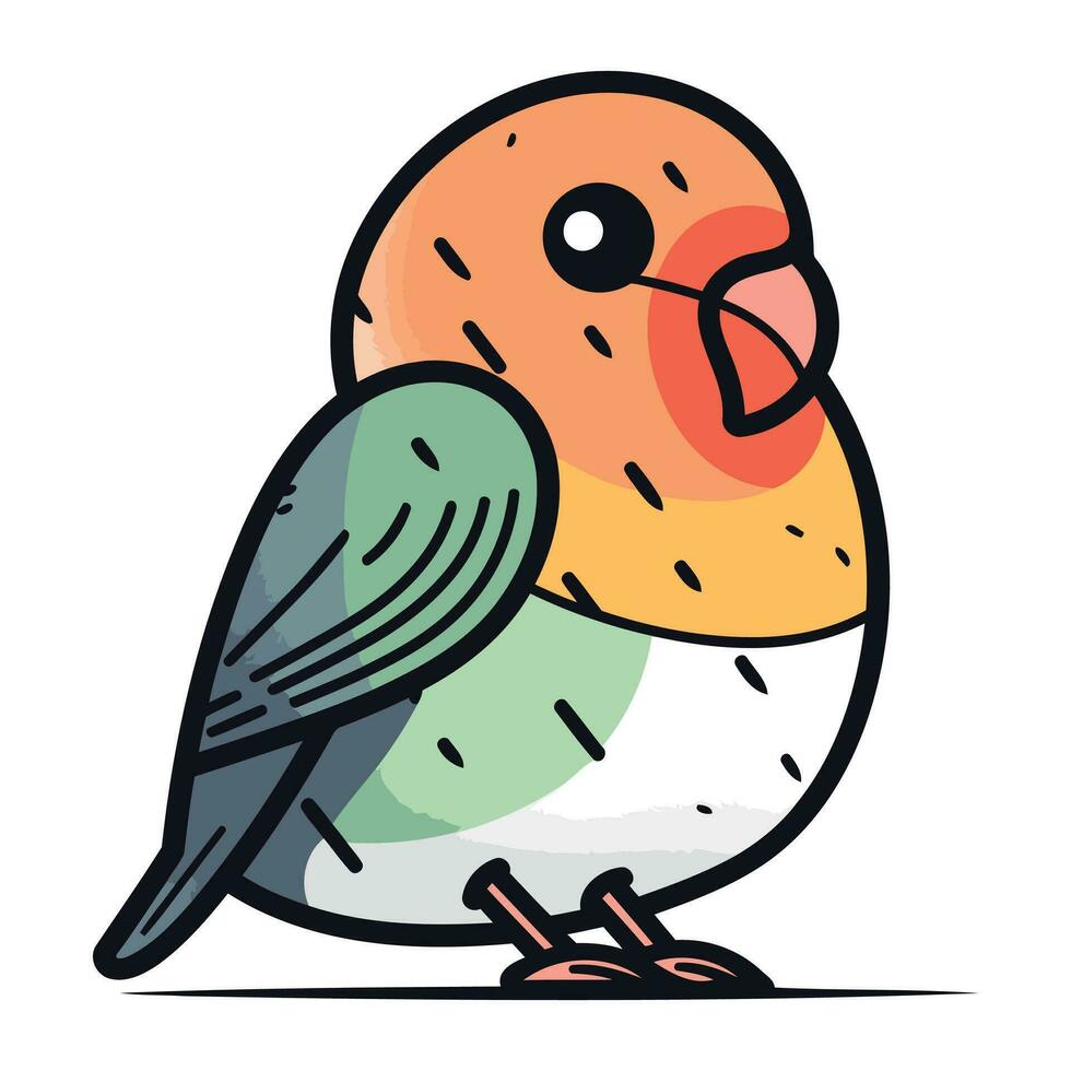 vecteur illustration de mignonne dessin animé oiseau. isolé sur une blanc Contexte.