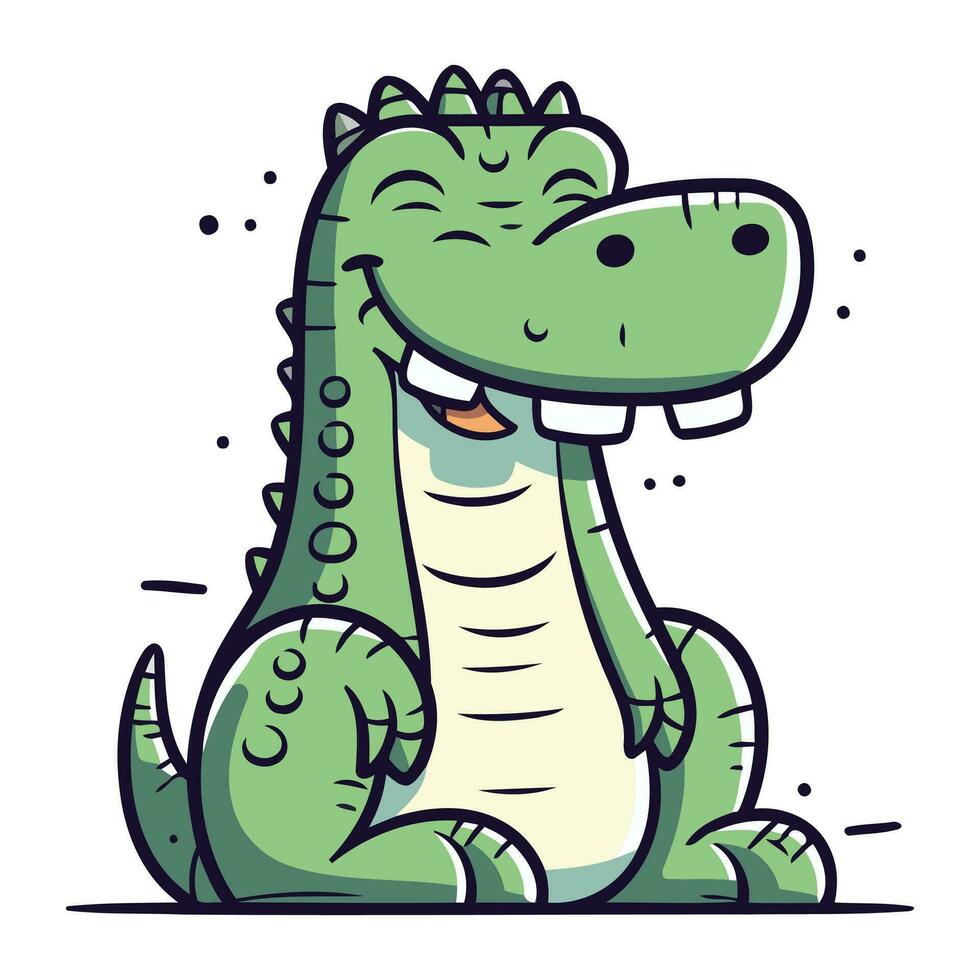 dessin animé crocodile. vecteur illustration de une mignonne crocodile.