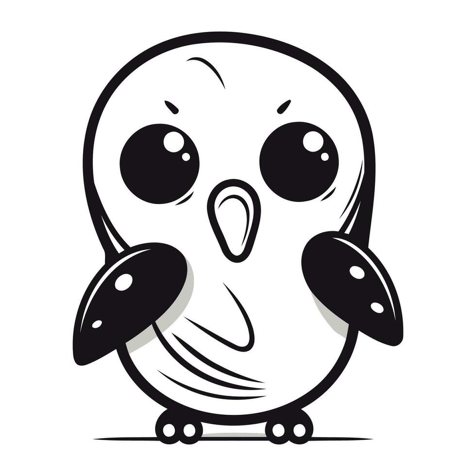 mignonne dessin animé hibou isolé sur une blanc Contexte. vecteur illustration.