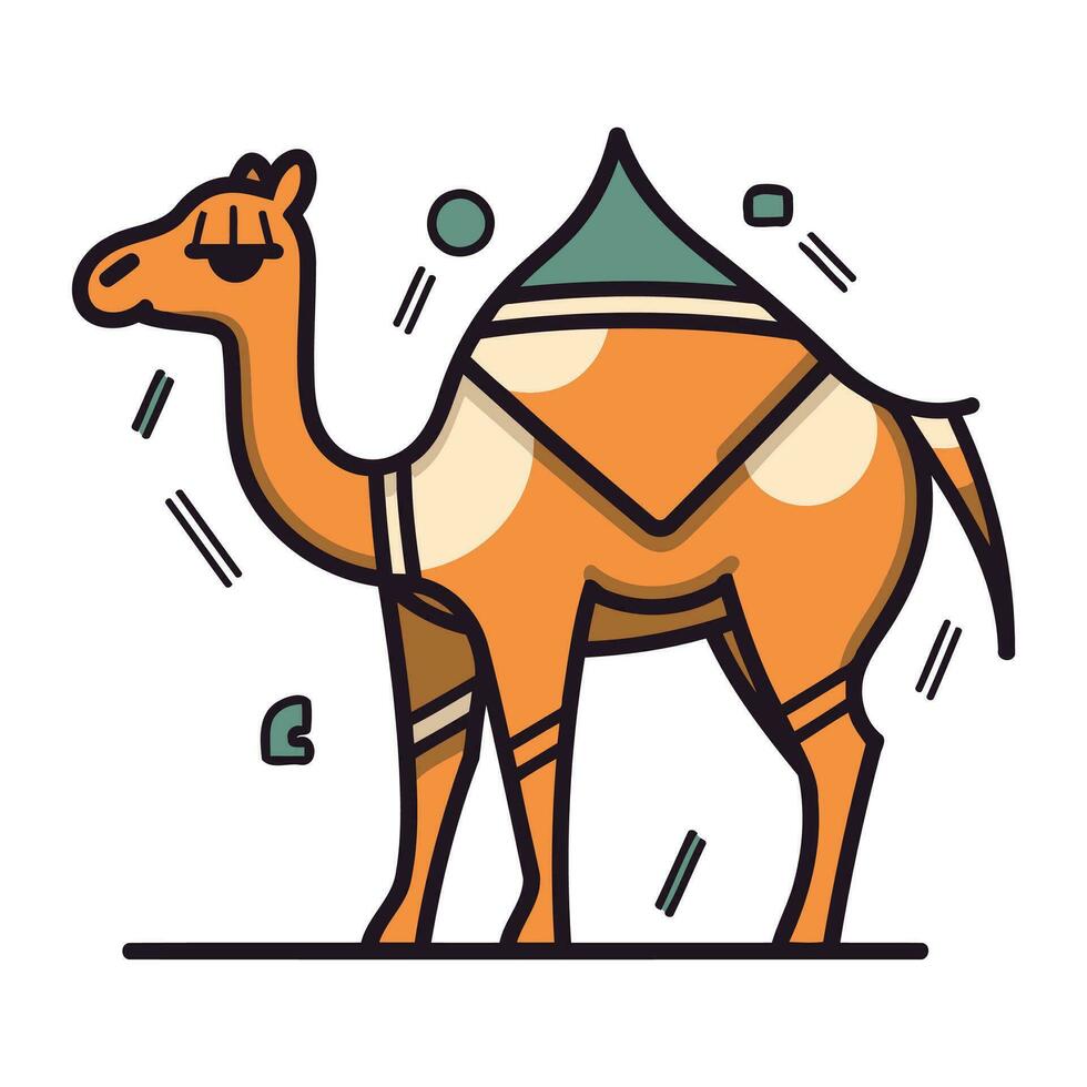 chameau plat ligne icône. vecteur illustration de chameau sur blanc Contexte.
