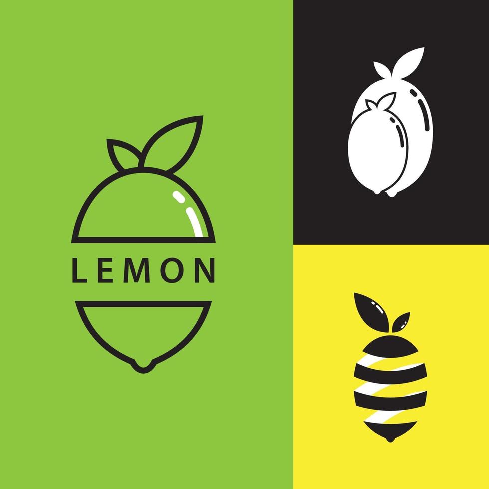 conception d'icône de modèle de logo vectoriel citron