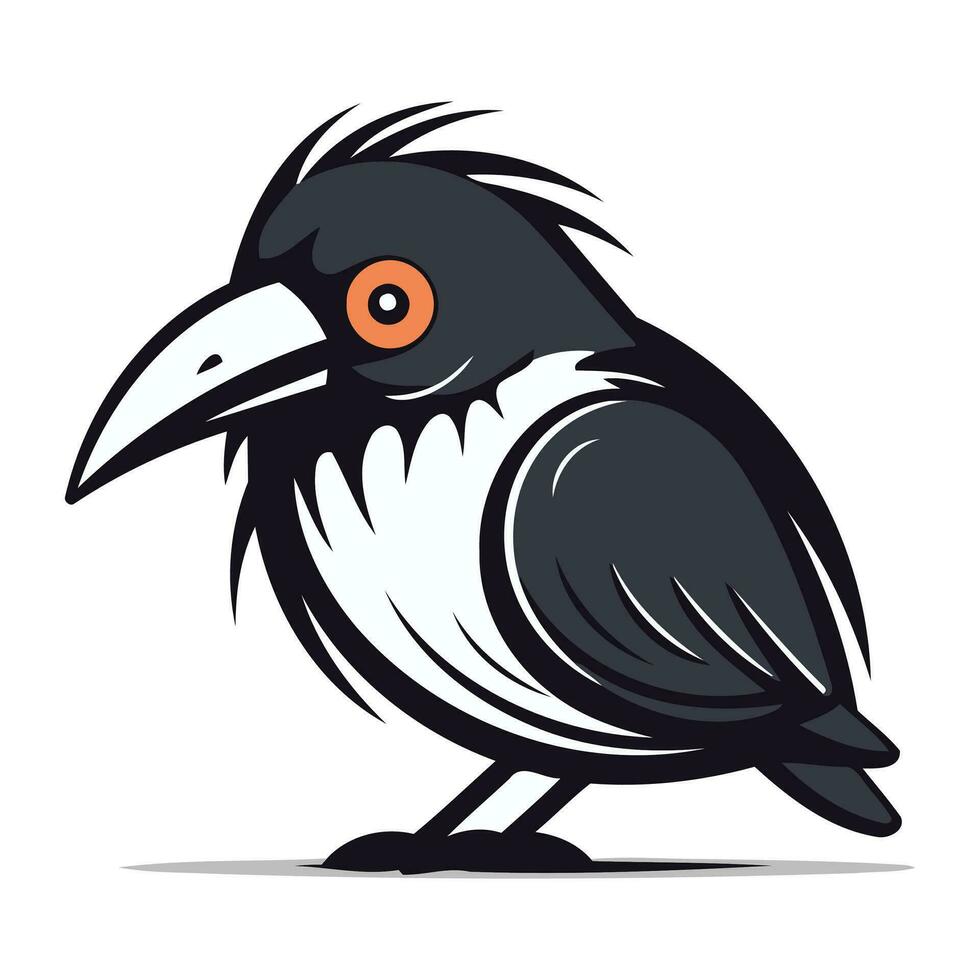 corbeau sur une blanc Contexte. vecteur illustration de une corbeau.