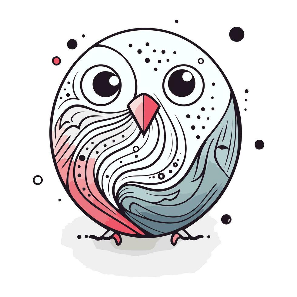 mignonne dessin animé hibou. vecteur illustration isolé sur une blanc Contexte.