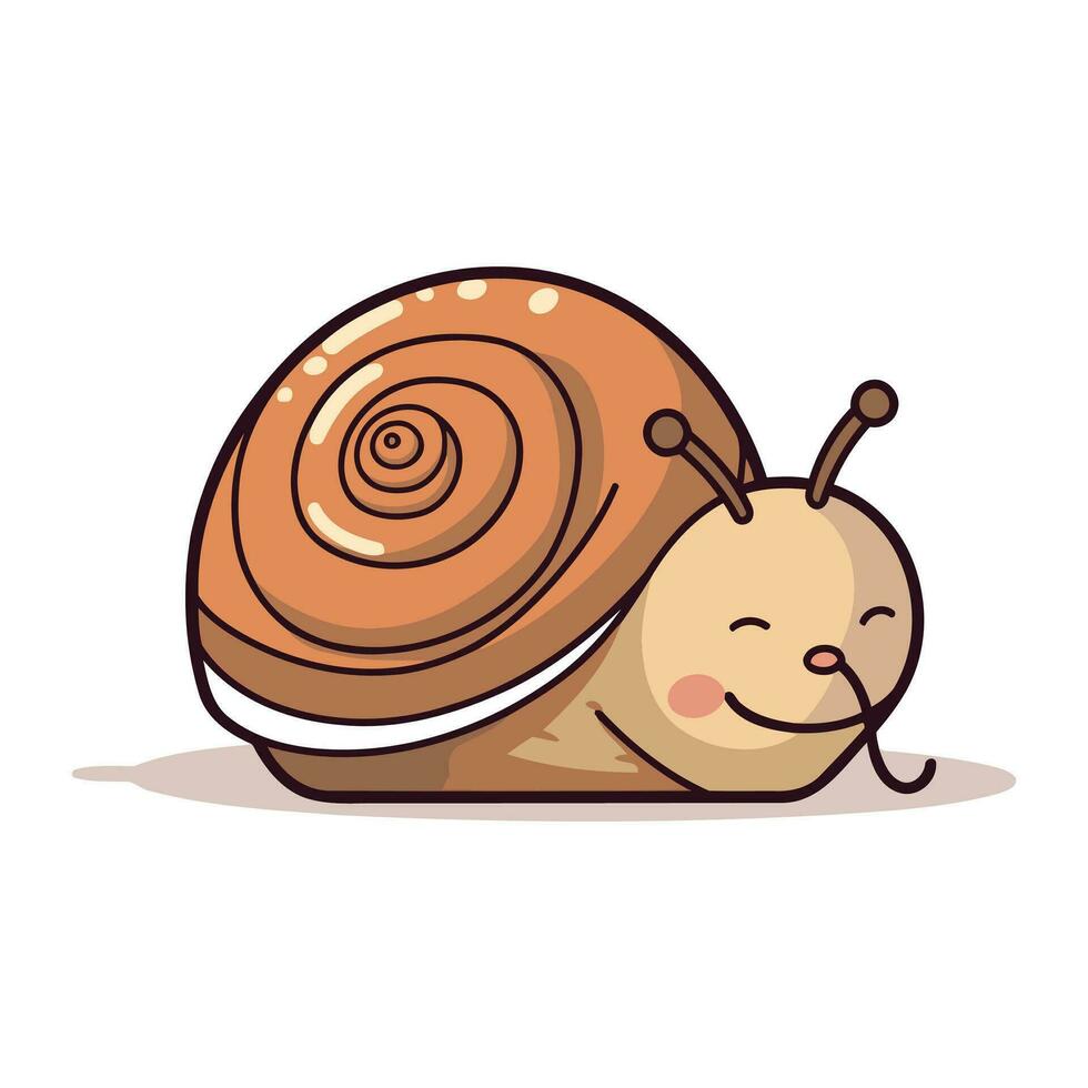 mignonne dessin animé escargot. vecteur illustration. isolé sur blanc Contexte.