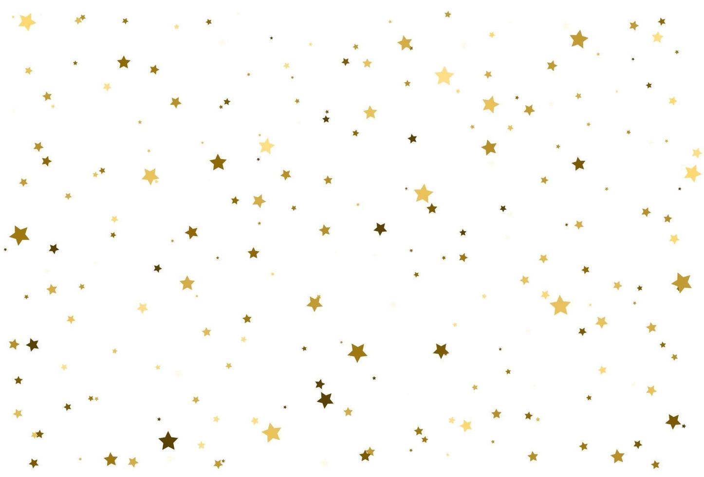 motif de confettis étoiles dorées magiques, fond doré vecteur