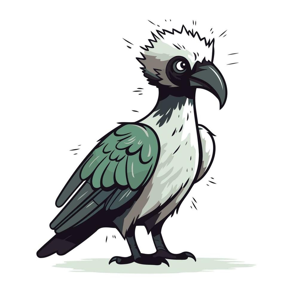 illustration de une vautour. isolé sur une blanc Contexte. vecteur
