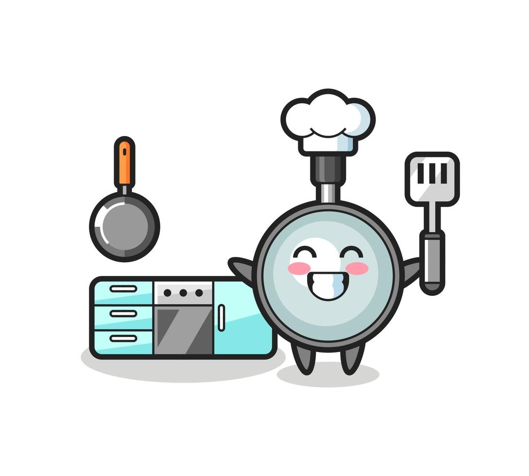 illustration de caractère de loupe en tant que chef cuisine vecteur