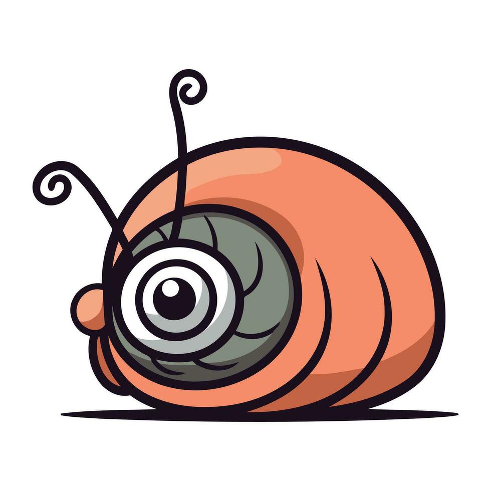 mignonne dessin animé escargot. vecteur illustration. isolé sur blanc Contexte.