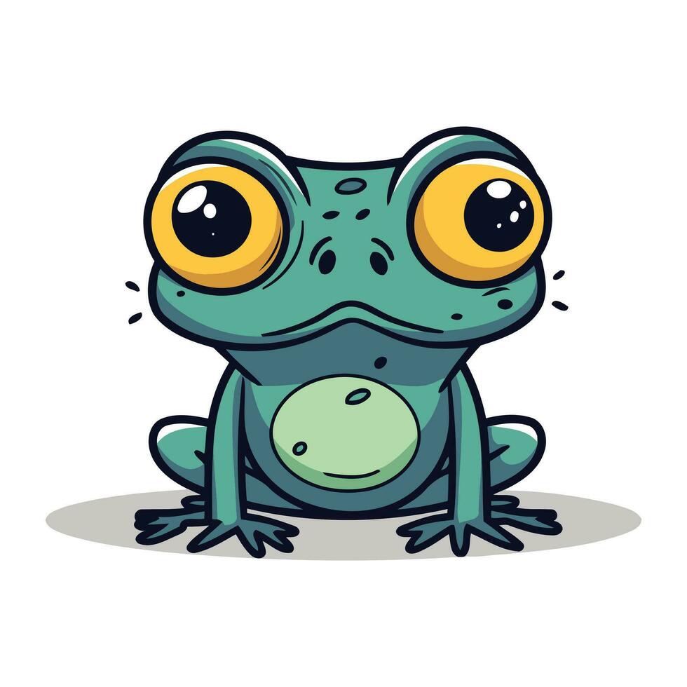 mignonne grenouille dessin animé personnage vecteur illustration. isolé sur blanc Contexte