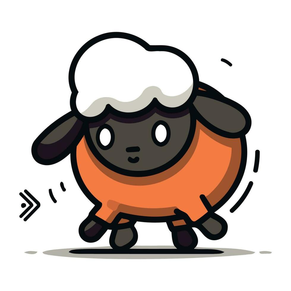 mignonne mouton dessin animé mascotte personnage vecteur icône illustration conception