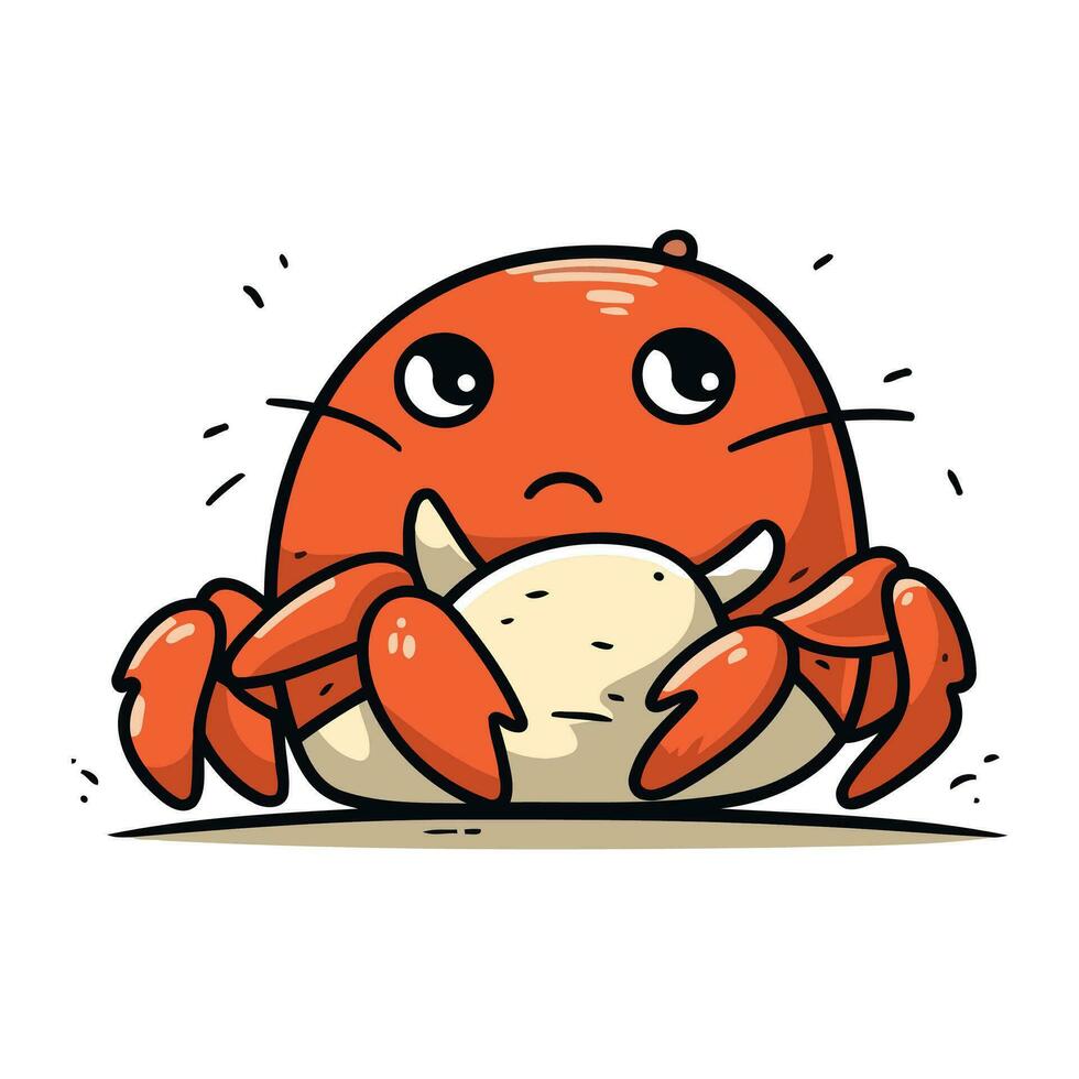 Crabe dessin animé personnage. vecteur illustration de une mignonne crabe.