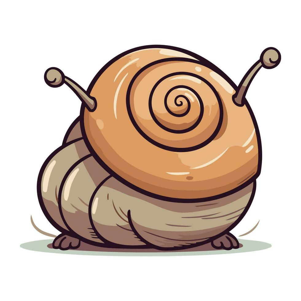 dessin animé escargot isolé sur blanc Contexte. vecteur illustration pour votre conception