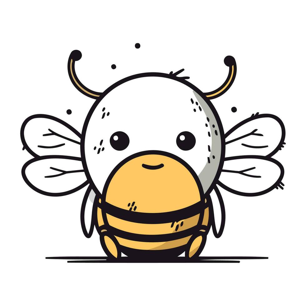 mignonne dessin animé abeille. vecteur illustration. isolé sur blanc Contexte.