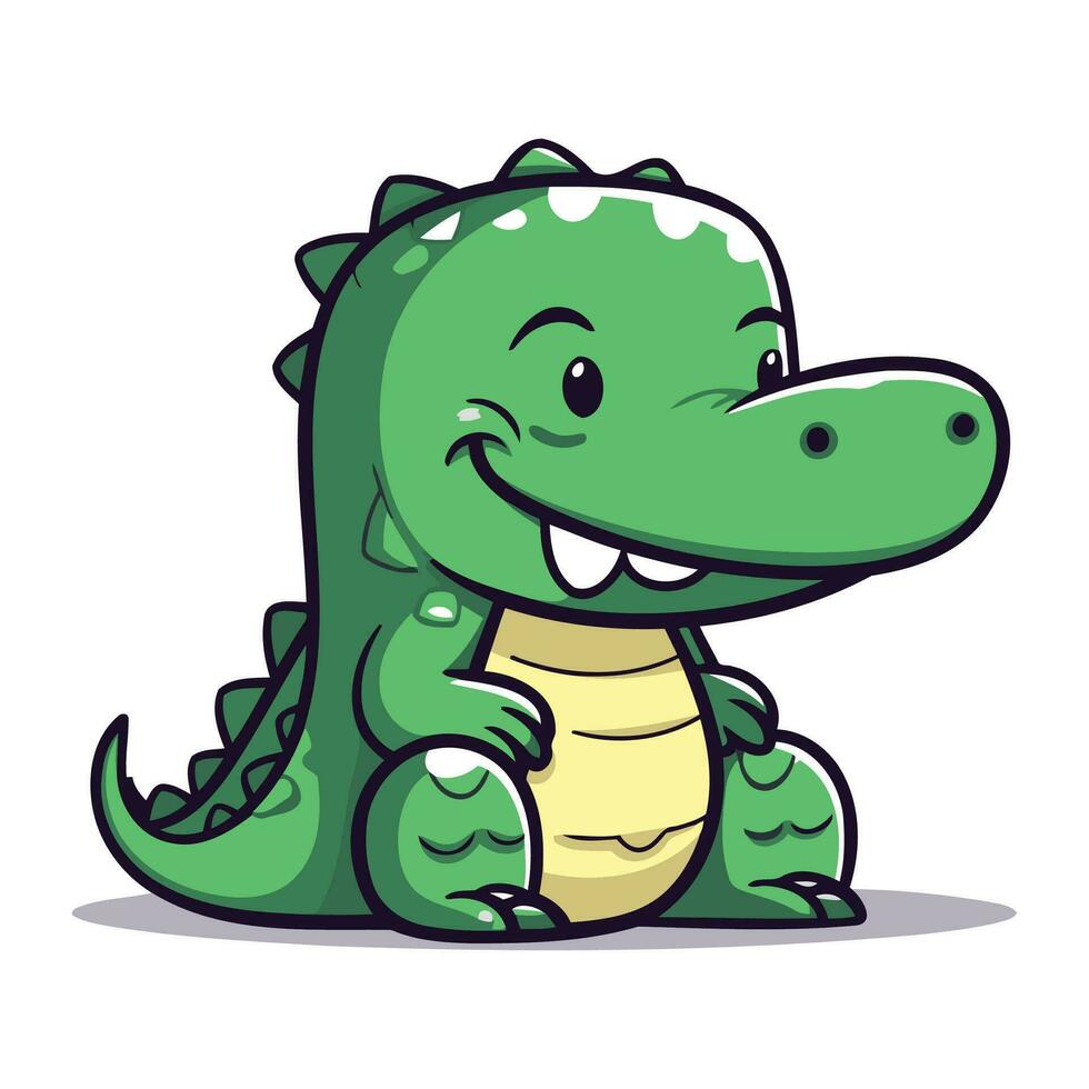 mignonne crocodile dessin animé personnage vecteur illustration. mignonne crocodile mascotte.