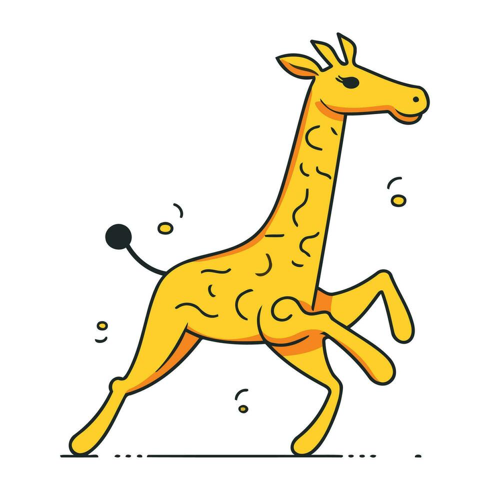 mignonne dessin animé girafe. vecteur illustration isolé sur blanc Contexte.