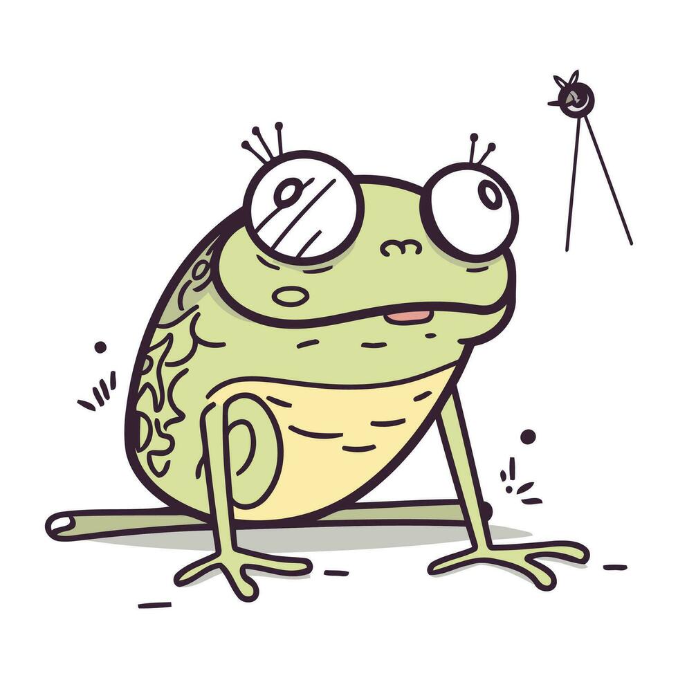 marrant grenouille. vecteur illustration de une marrant dessin animé grenouille. marrant grenouille.