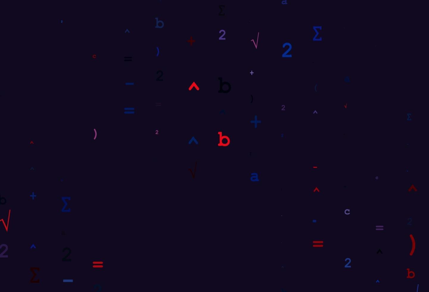 couverture vectorielle bleu clair et rouge avec des éléments mathématiques. vecteur