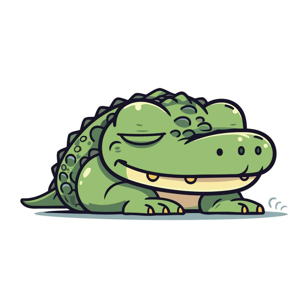 crocodile vecteur illustration. mignonne dessin animé crocodile.