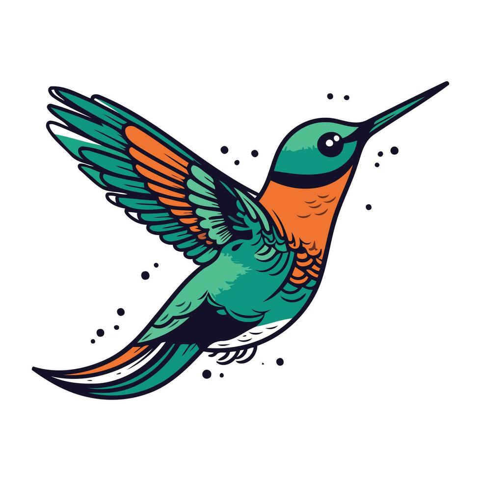 colibri vecteur illustration. isolé colibri sur blanc Contexte.