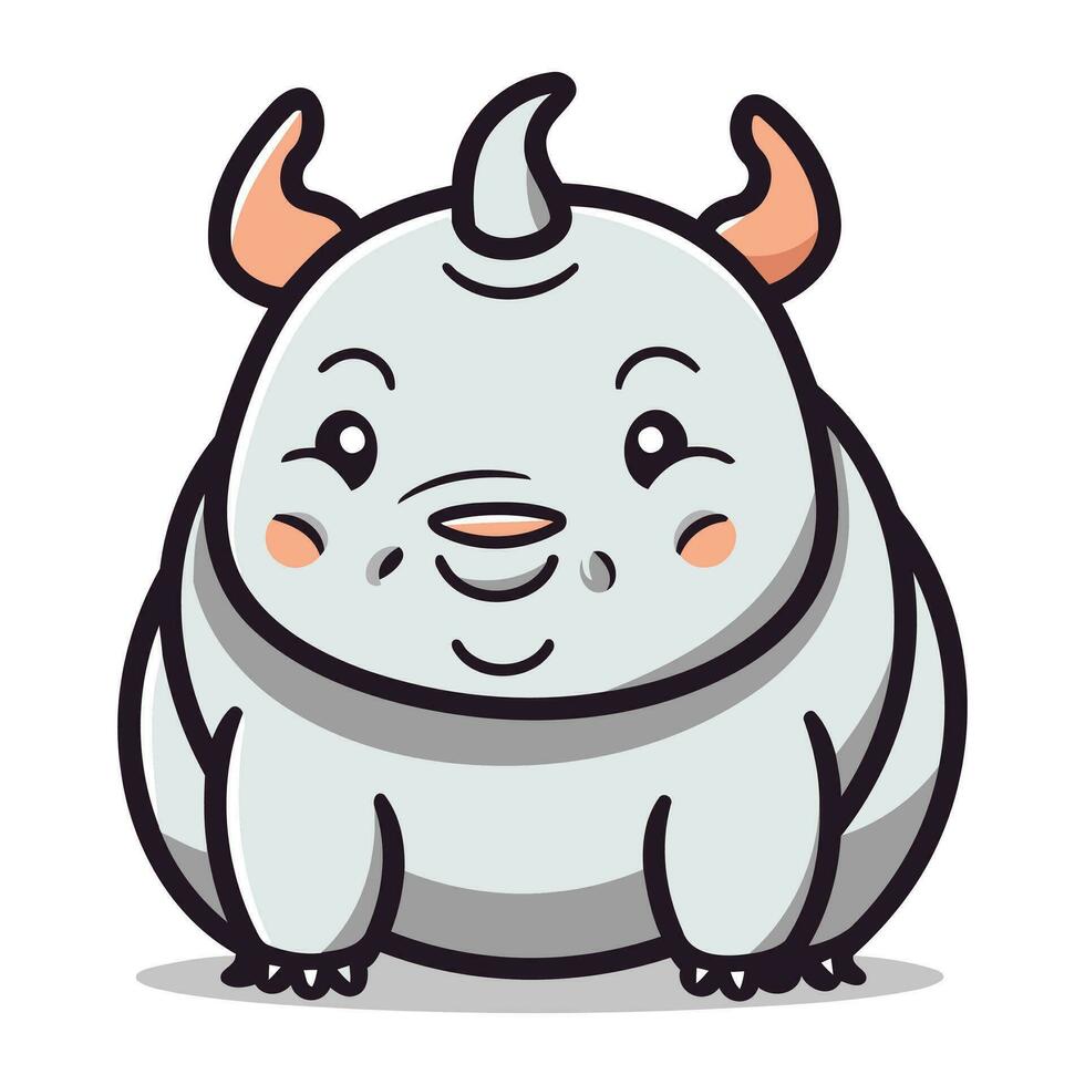 mignonne rhinocéros personnage dessin animé icône vecteur illustration graphique conception
