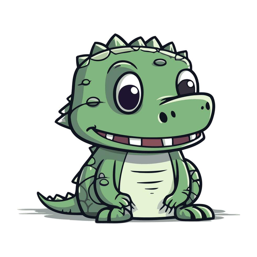 mignonne dessin animé crocodile. vecteur illustration isolé sur blanc Contexte.