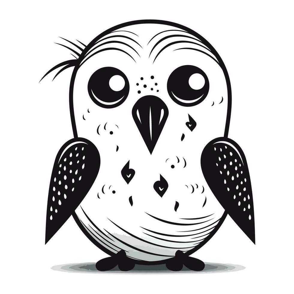 mignonne dessin animé hibou. vecteur illustration isolé sur une blanc Contexte.